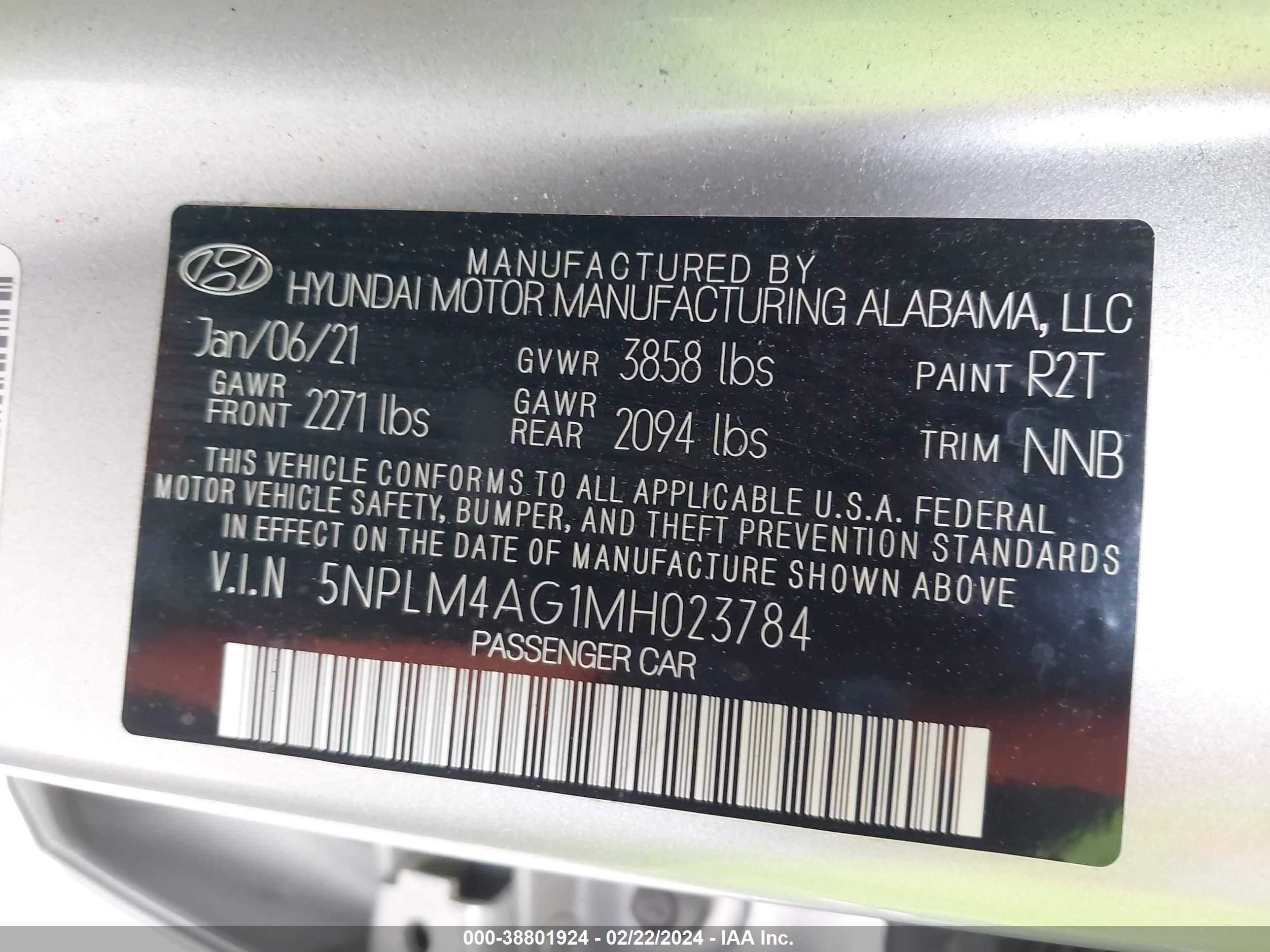 Photo 8 VIN: 5NPLM4AG1MH023784 - HYUNDAI ELANTRA 