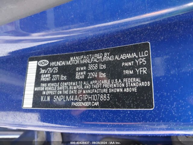 Photo 8 VIN: 5NPLM4AG1PH107883 - HYUNDAI ELANTRA 