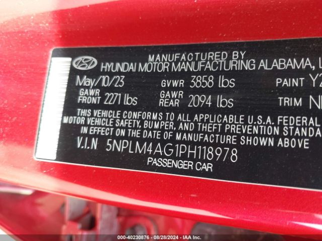 Photo 8 VIN: 5NPLM4AG1PH118978 - HYUNDAI ELANTRA 