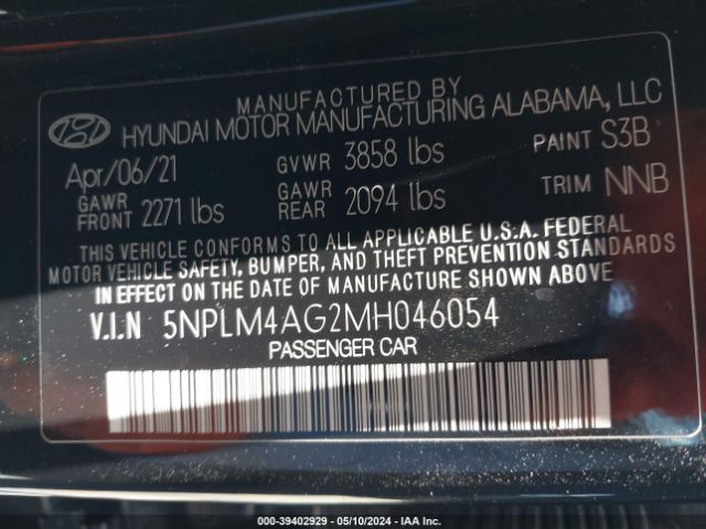 Photo 8 VIN: 5NPLM4AG2MH046054 - HYUNDAI ELANTRA 