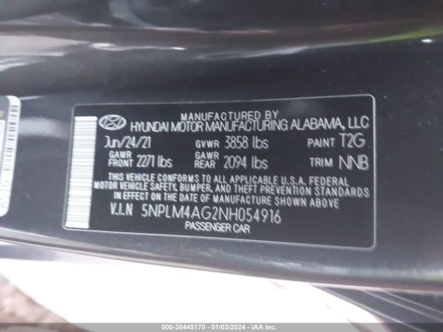 Photo 8 VIN: 5NPLM4AG2NH054916 - HYUNDAI ELANTRA 