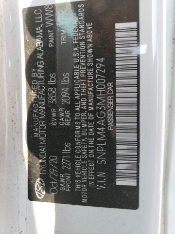 Photo 12 VIN: 5NPLM4AG3MH007294 - HYUNDAI ELANTRA SE 