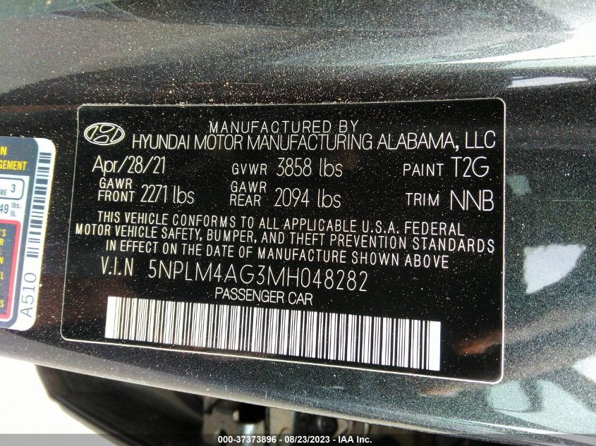 Photo 8 VIN: 5NPLM4AG3MH048282 - HYUNDAI ELANTRA 