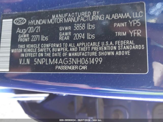 Photo 8 VIN: 5NPLM4AG3NH061499 - HYUNDAI ELANTRA 