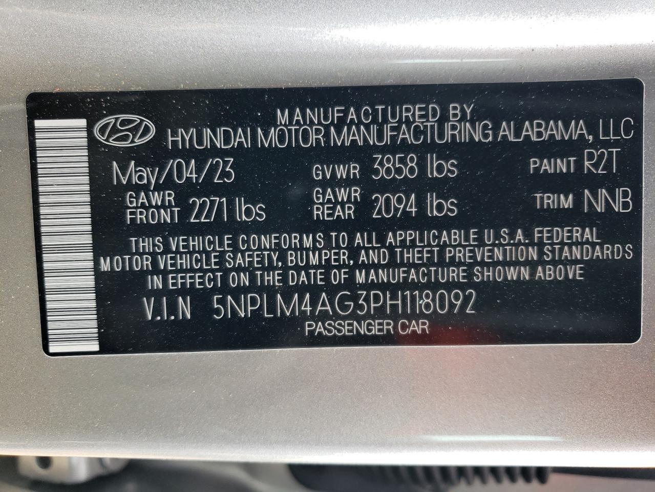 Photo 12 VIN: 5NPLM4AG3PH118092 - HYUNDAI ELANTRA 