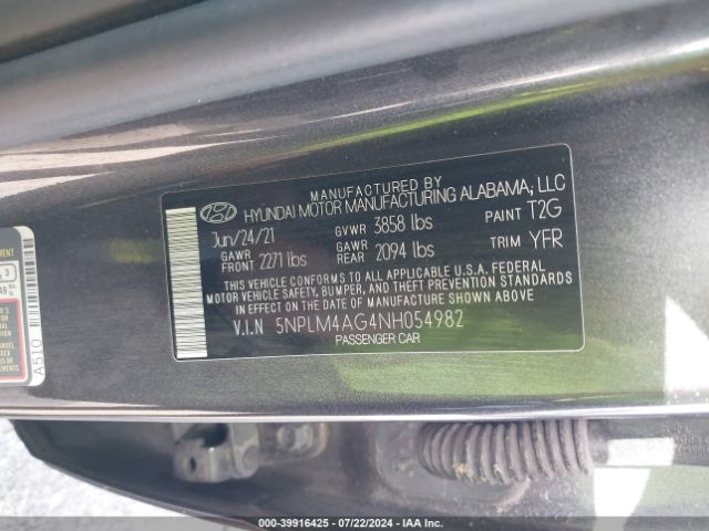 Photo 8 VIN: 5NPLM4AG4NH054982 - HYUNDAI ELANTRA 