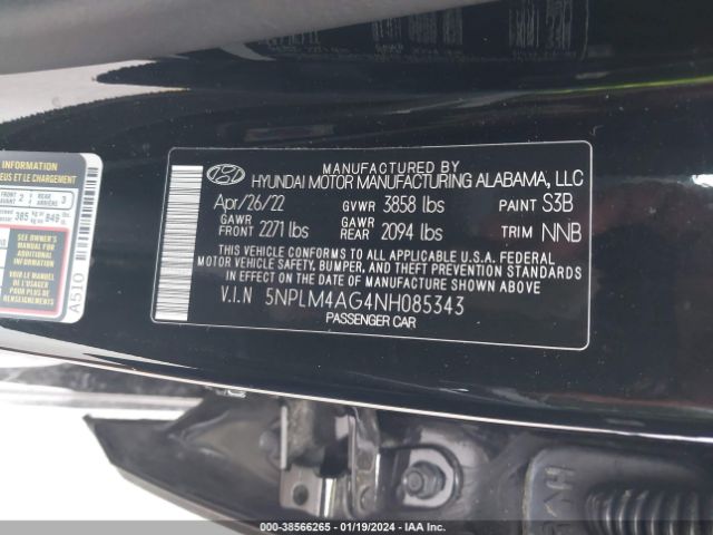 Photo 8 VIN: 5NPLM4AG4NH085343 - HYUNDAI ELANTRA 