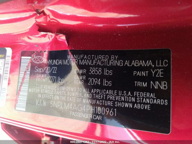 Photo 8 VIN: 5NPLM4AG4PH100961 - HYUNDAI ELANTRA 