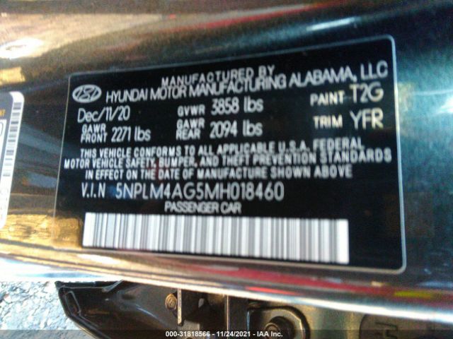 Photo 8 VIN: 5NPLM4AG5MH018460 - HYUNDAI ELANTRA 