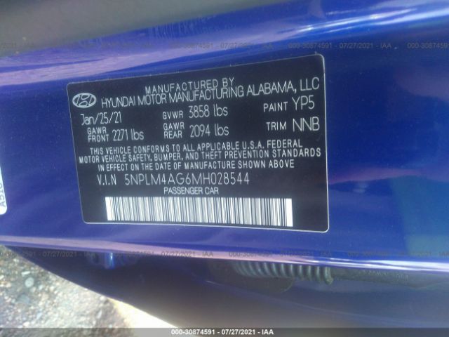 Photo 8 VIN: 5NPLM4AG6MH028544 - HYUNDAI ELANTRA 