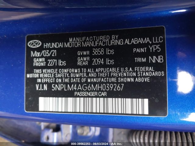 Photo 8 VIN: 5NPLM4AG6MH039267 - HYUNDAI ELANTRA 