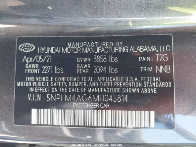 Photo 8 VIN: 5NPLM4AG6MH045814 - HYUNDAI ELANTRA 