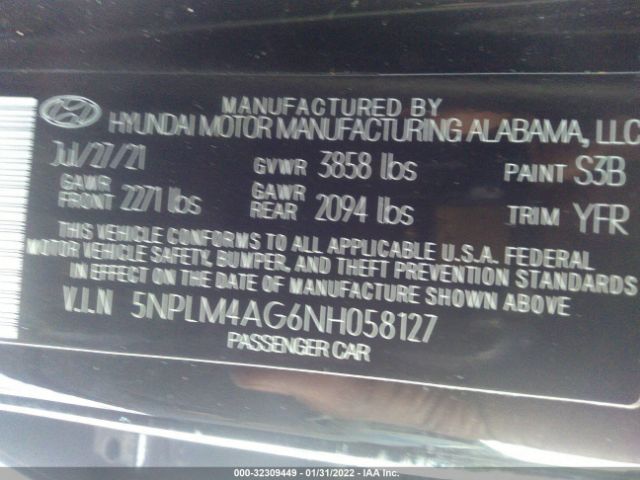 Photo 8 VIN: 5NPLM4AG6NH058127 - HYUNDAI ELANTRA 