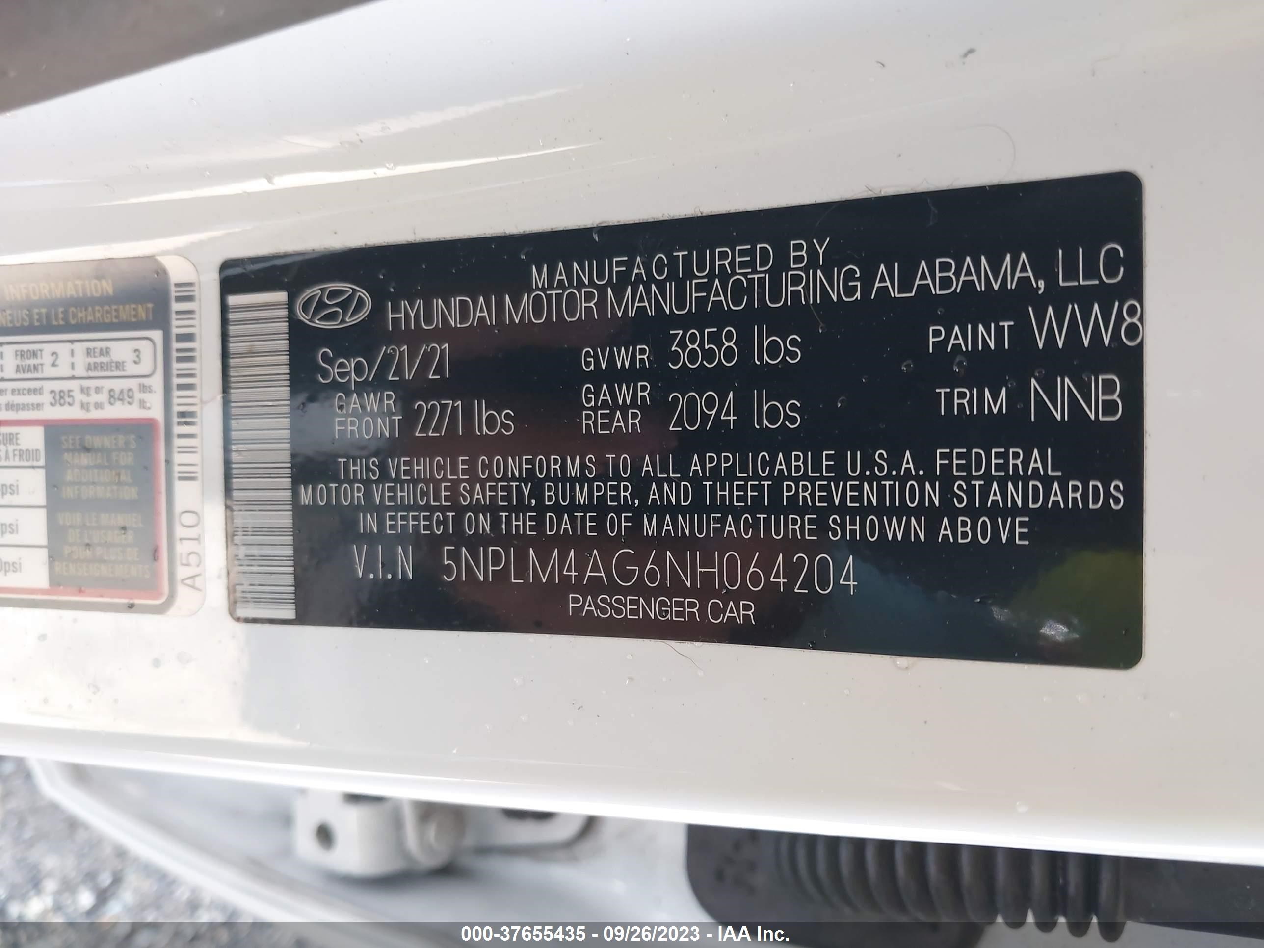 Photo 8 VIN: 5NPLM4AG6NH064204 - HYUNDAI ELANTRA 