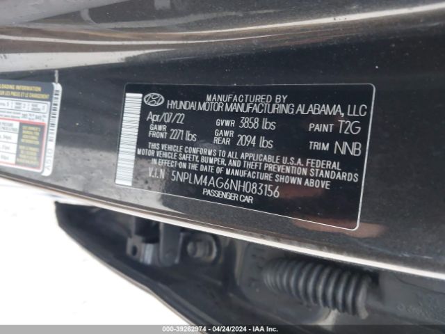 Photo 8 VIN: 5NPLM4AG6NH083156 - HYUNDAI ELANTRA 