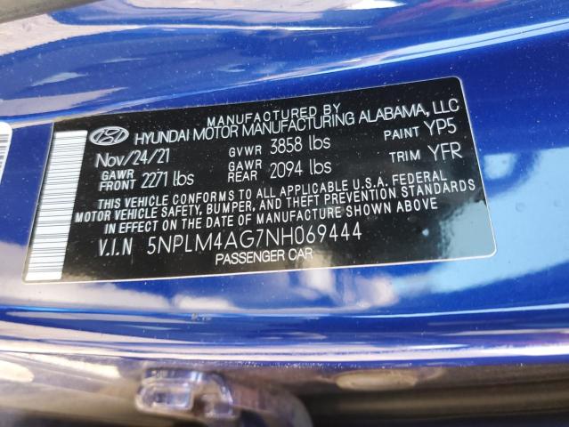 Photo 11 VIN: 5NPLM4AG7NH069444 - HYUNDAI ELANTRA SE 