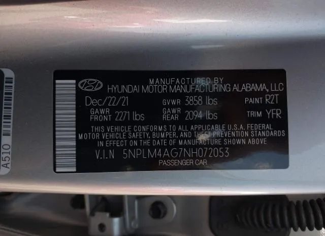 Photo 8 VIN: 5NPLM4AG7NH072053 - HYUNDAI ELANTRA 