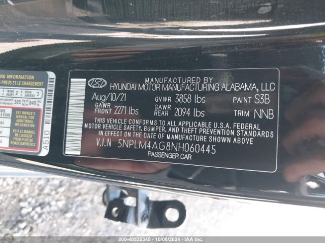 Photo 8 VIN: 5NPLM4AG8NH060445 - HYUNDAI ELANTRA 