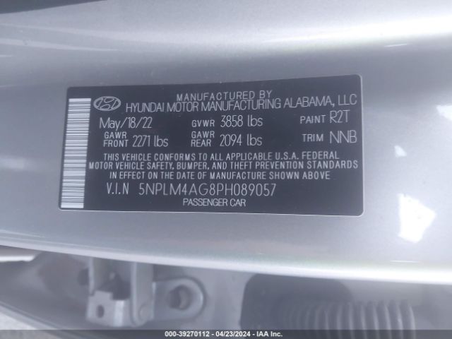 Photo 8 VIN: 5NPLM4AG8PH089057 - HYUNDAI ELANTRA 