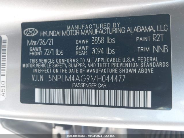 Photo 8 VIN: 5NPLM4AG9MH044477 - HYUNDAI ELANTRA 