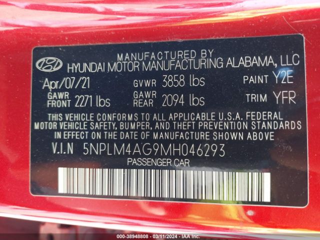 Photo 8 VIN: 5NPLM4AG9MH046293 - HYUNDAI ELANTRA 