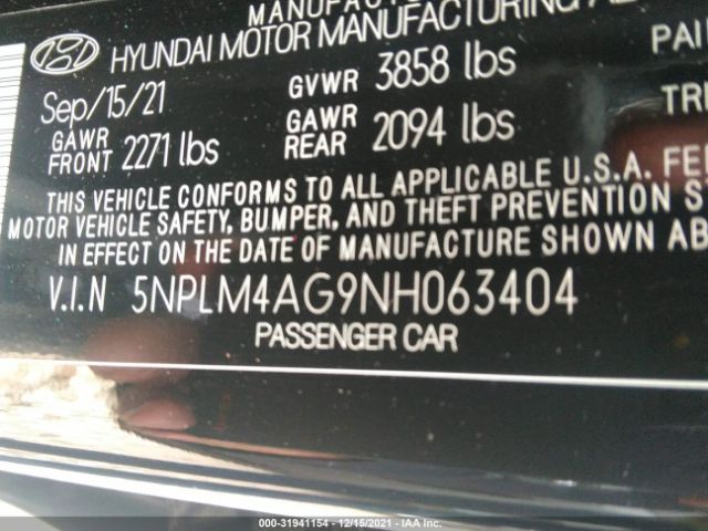 Photo 8 VIN: 5NPLM4AG9NH063404 - HYUNDAI ELANTRA 