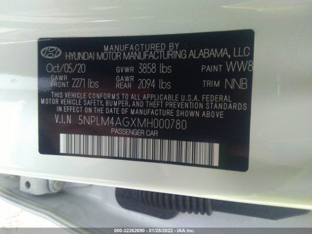 Photo 8 VIN: 5NPLM4AGXMH000780 - HYUNDAI ELANTRA 