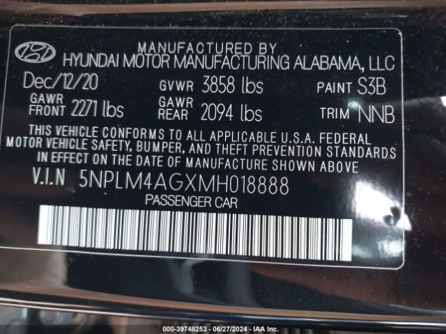 Photo 8 VIN: 5NPLM4AGXMH018888 - HYUNDAI ELANTRA 