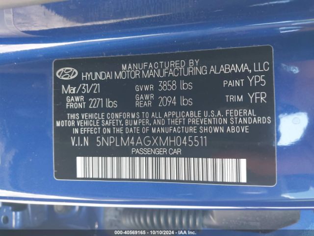 Photo 8 VIN: 5NPLM4AGXMH045511 - HYUNDAI ELANTRA 