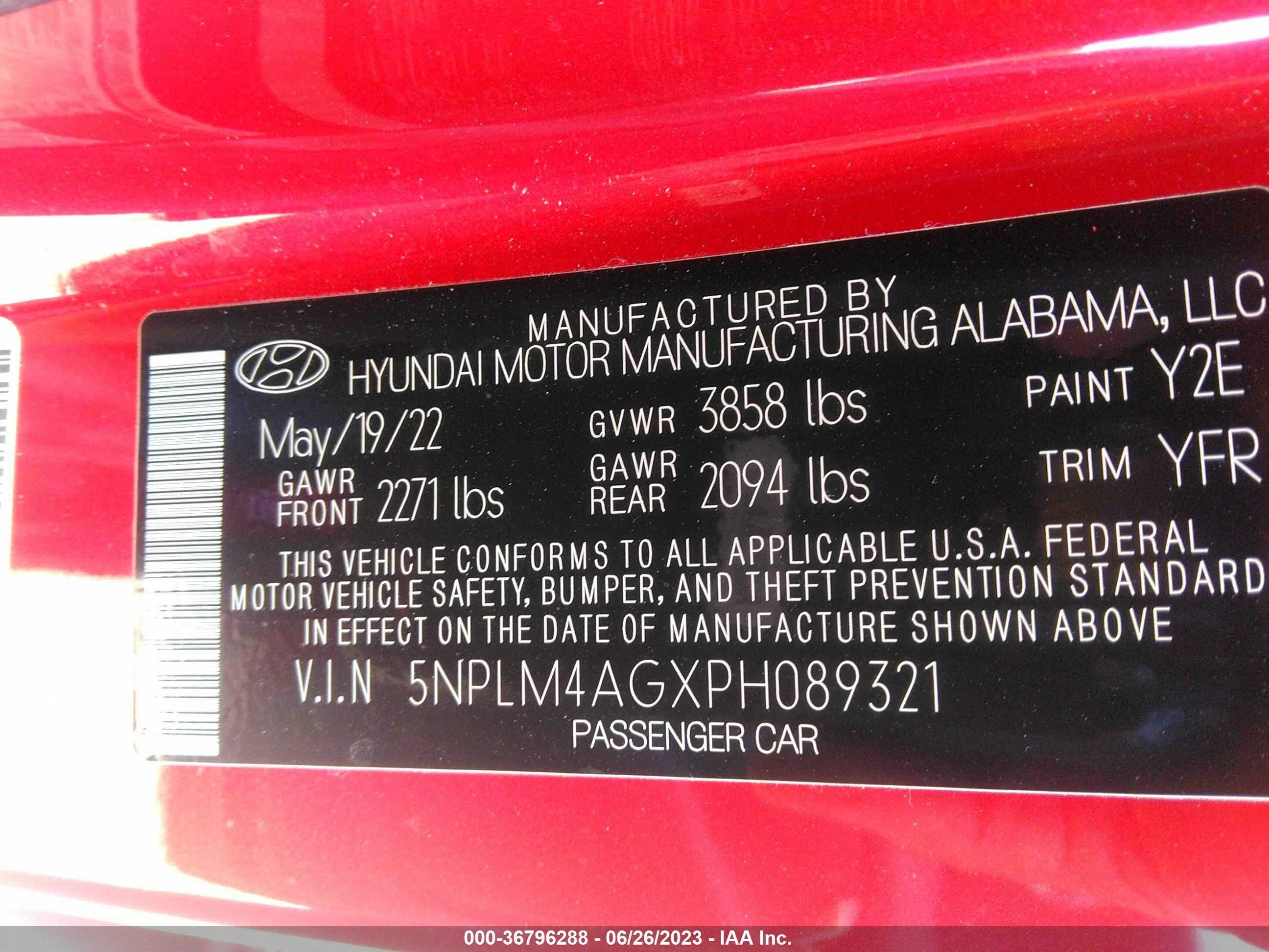 Photo 8 VIN: 5NPLM4AGXPH089321 - HYUNDAI ELANTRA 