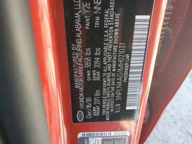 Photo 12 VIN: 5NPLN4AG1MH021031 - HYUNDAI ELANTRA SE 