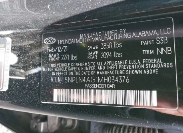 Photo 8 VIN: 5NPLN4AG1MH034376 - HYUNDAI ELANTRA 