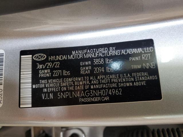 Photo 12 VIN: 5NPLN4AG3NH074962 - HYUNDAI ELANTRA SE 