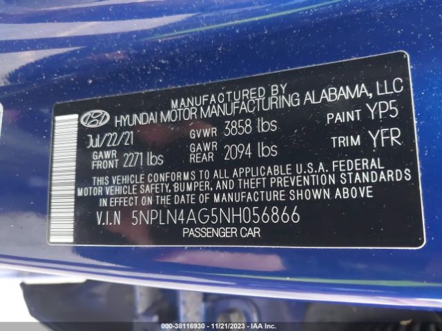 Photo 8 VIN: 5NPLN4AG5NH056866 - HYUNDAI ELANTRA 