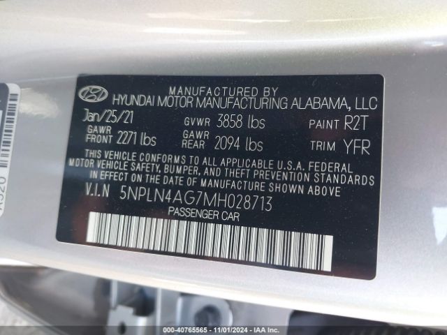 Photo 8 VIN: 5NPLN4AG7MH028713 - HYUNDAI ELANTRA 