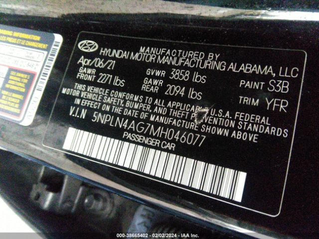 Photo 8 VIN: 5NPLN4AG7MH046077 - HYUNDAI ELANTRA 