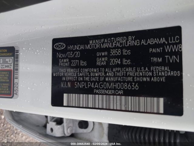 Photo 8 VIN: 5NPLP4AG0MH008636 - HYUNDAI ELANTRA 