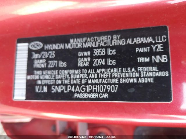 Photo 8 VIN: 5NPLP4AG1PH107907 - HYUNDAI ELANTRA 