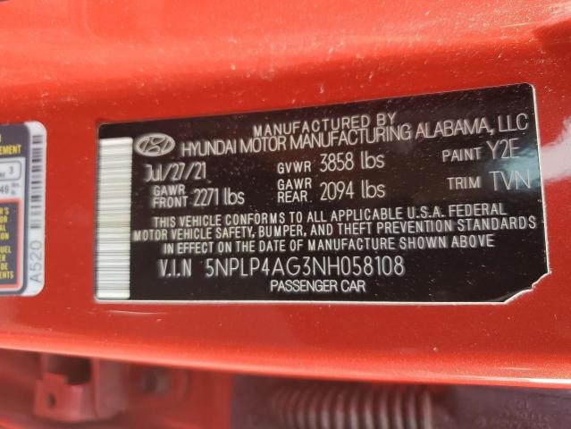 Photo 11 VIN: 5NPLP4AG3NH058108 - HYUNDAI ELANTRA 