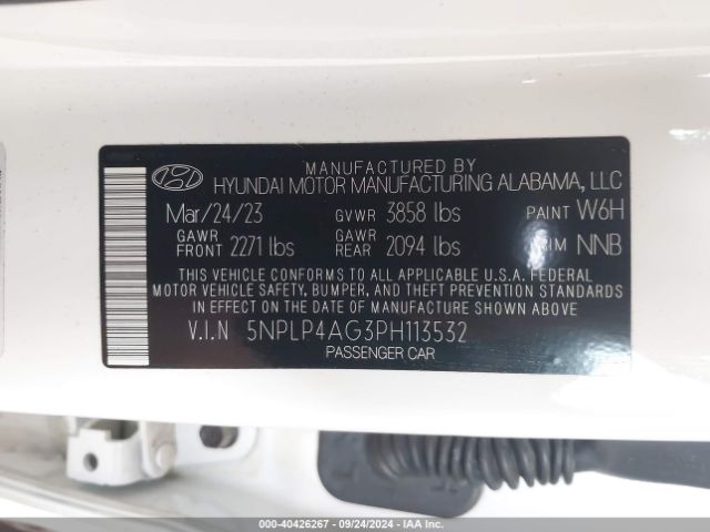 Photo 8 VIN: 5NPLP4AG3PH113532 - HYUNDAI ELANTRA 