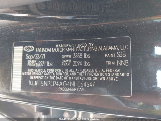 Photo 8 VIN: 5NPLP4AG4NH064547 - HYUNDAI ELANTRA 