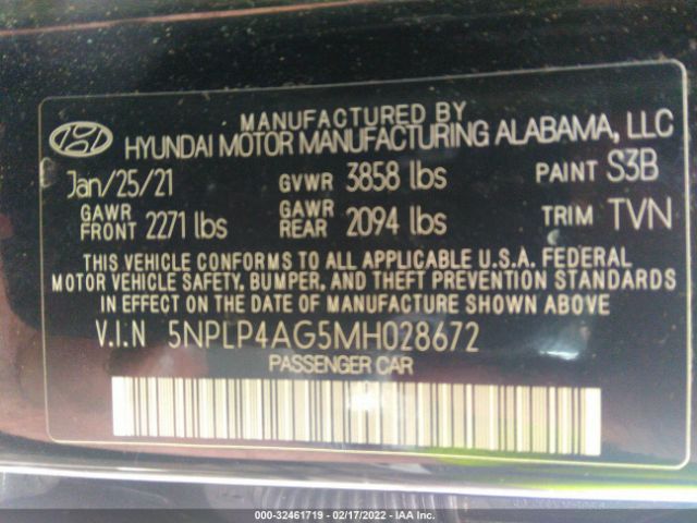 Photo 8 VIN: 5NPLP4AG5MH028672 - HYUNDAI ELANTRA 