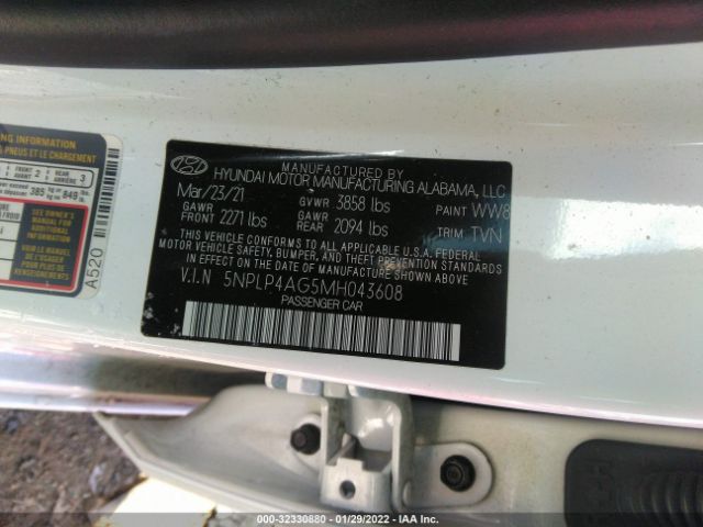 Photo 8 VIN: 5NPLP4AG5MH043608 - HYUNDAI ELANTRA 