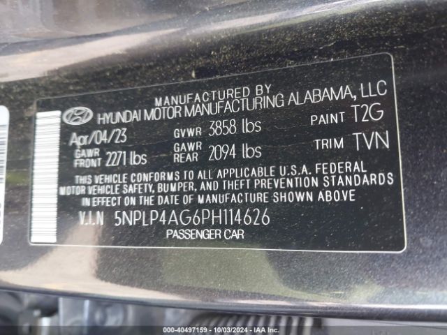 Photo 8 VIN: 5NPLP4AG6PH114626 - HYUNDAI ELANTRA 