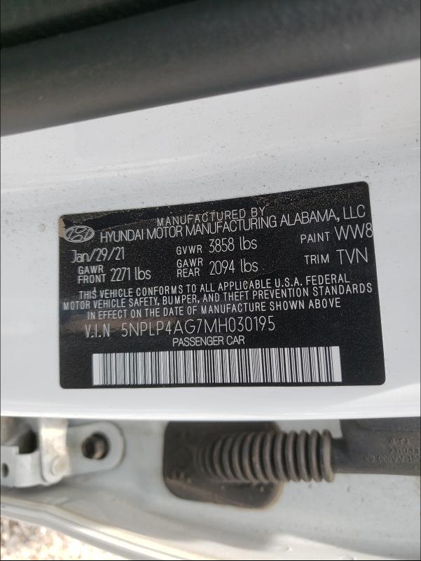 Photo 9 VIN: 5NPLP4AG7MH030195 - HYUNDAI ELANTRA LI 