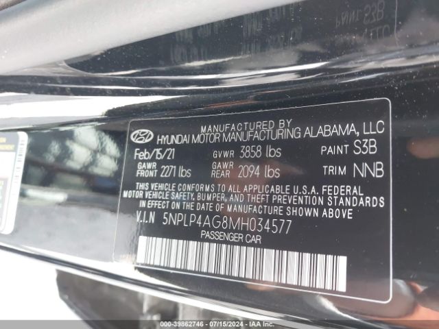 Photo 8 VIN: 5NPLP4AG8MH034577 - HYUNDAI ELANTRA 