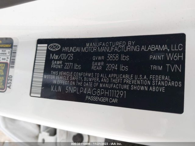 Photo 8 VIN: 5NPLP4AG8PH111291 - HYUNDAI ELANTRA 