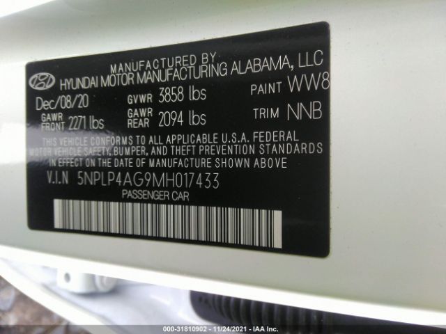 Photo 8 VIN: 5NPLP4AG9MH017433 - HYUNDAI ELANTRA 