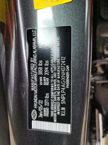 Photo 12 VIN: 5NPLP4AGXNH072412 - HYUNDAI ELANTRA 