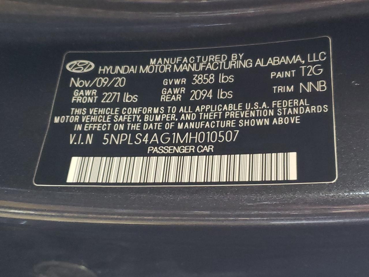 Photo 11 VIN: 5NPLS4AG1MH010507 - HYUNDAI ELANTRA 